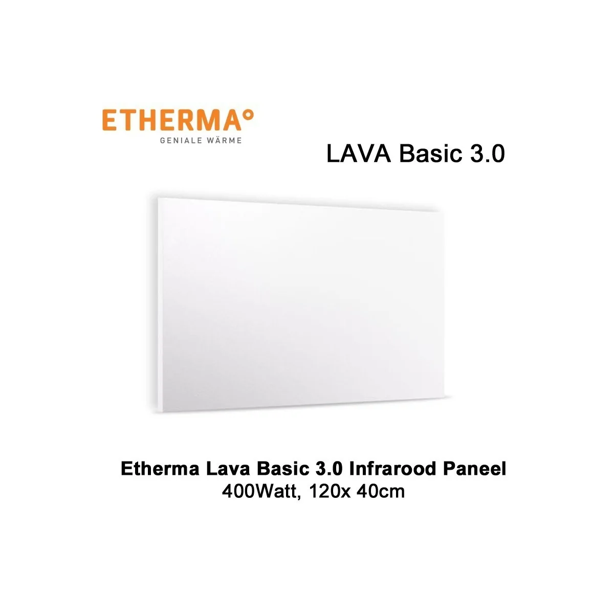 Etherma Lava Basic 3.0 infrarood paneel 400 Watt 120 x 40 cm|Luchtreinigeronline