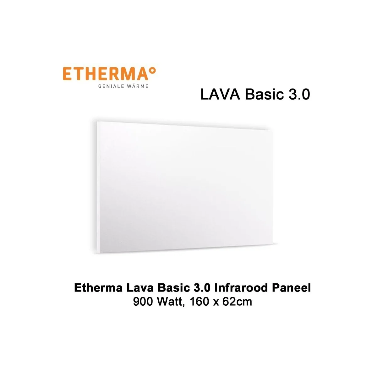 Etherma Lava Basic 3.0 infrarood paneel 900 Watt 160 x 62 cm|Luchtreinigeronline