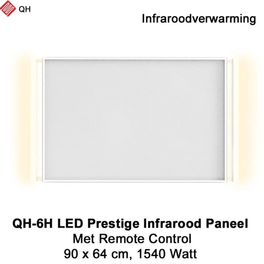 QH-6H LED Prestige Infraroodpaneel 1540 Watt met LED verlichting en thermostaat, 90 x 64 cm|Luchtreinigeronline
