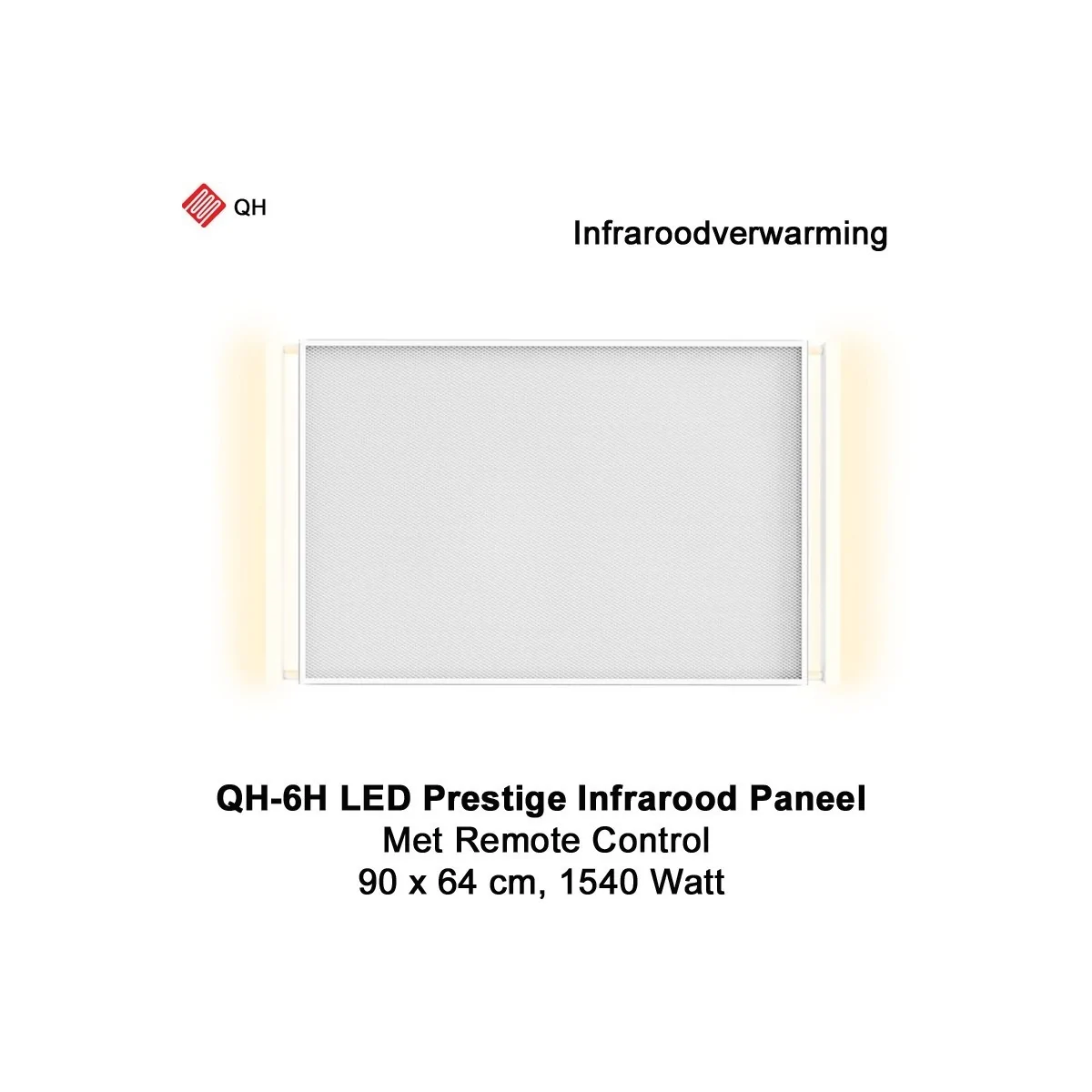 QH-6H LED Prestige Infraroodpaneel 1540 Watt met LED verlichting en thermostaat, 90 x 64 cm|Luchtreinigeronline