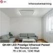 QH-6H LED Prestige Infraroodpaneel 1240 Watt met LED verlichting en thermostaat, 76 x 64 cm|Luchtreinigeronline