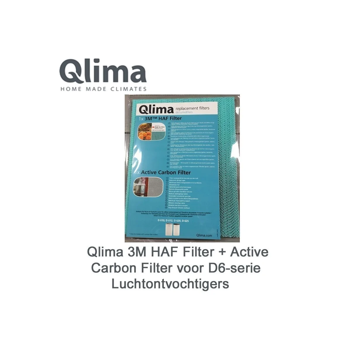 Qlima 3M HAF Filter + Active Carbon Filter voor D6-serie Luchtontvochtigers