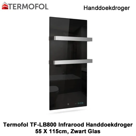 Termofol TF-LB800 Zwart Glas Infrarood Handdoekdroger|Luchtreinigeronline