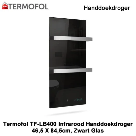 Termofol TF-LB400 Zwart Glas Infrarood Handdoekdroger|Luchtreinigeronline