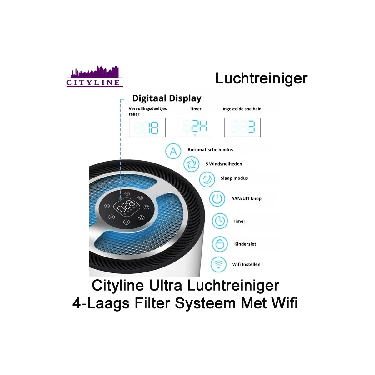Cityline Ultra luchtreiniger met wifi|Luchtreinigeronline