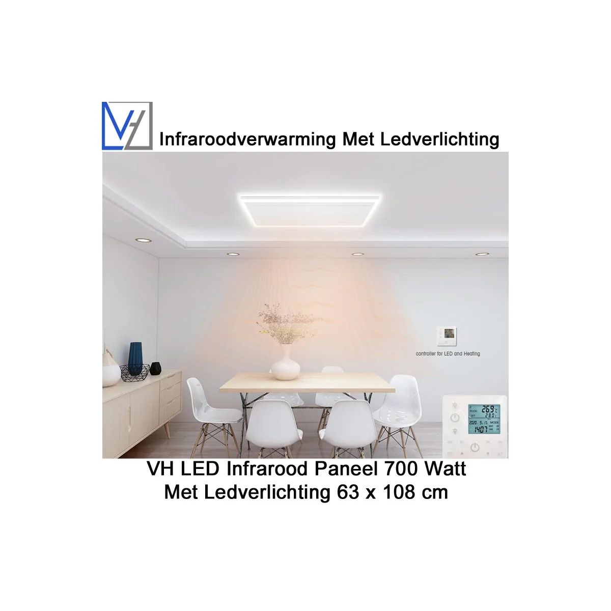 VH Infrarood Paneel 700 Watt met Ledverlichting 63 x 108 cm|Luchtreinigeronline