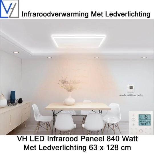 VH Infrarood Paneel 840 Watt met Ledverlichting 63 x 128 cm|Luchtreinigeronline
