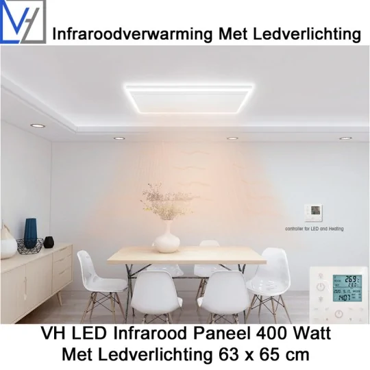 VH Infrarood Paneel 400 Watt met Ledverlichting 63 x 65 cm|Luchtreinigeronline