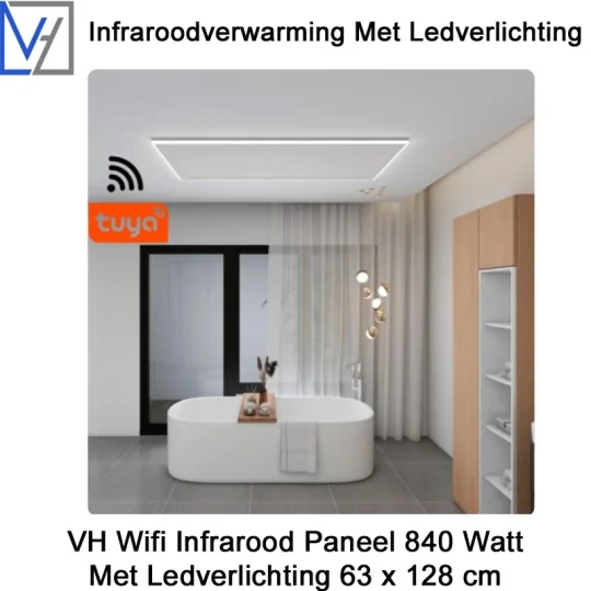 VH Wifi Infrarood Paneel 840 Watt met Ledverlichting 63 x 128 cm|Luchtreinigeronline