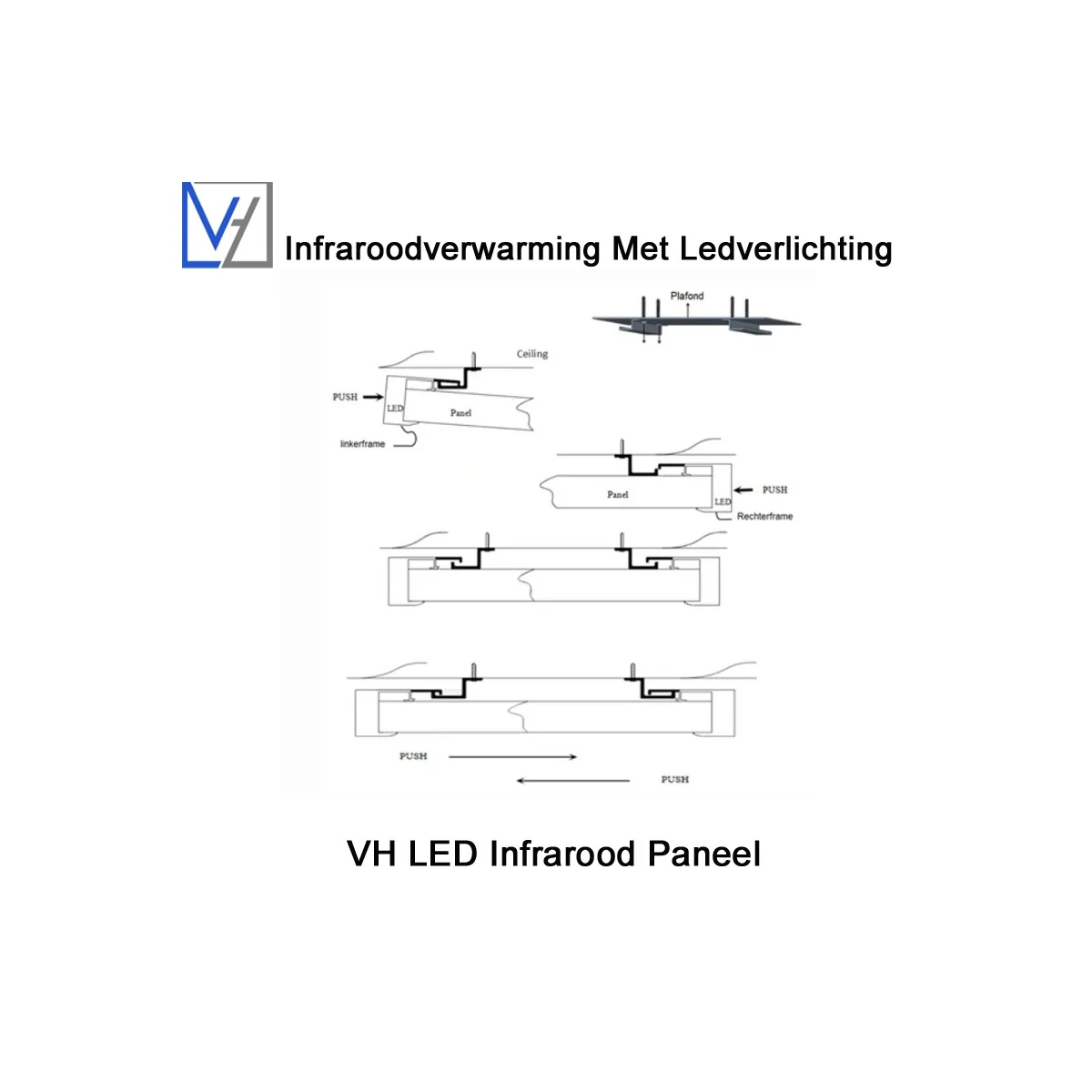 VH Wifi Infrarood Paneel 840 Watt met Ledverlichting 63 x 128 cm|Luchtreinigeronline