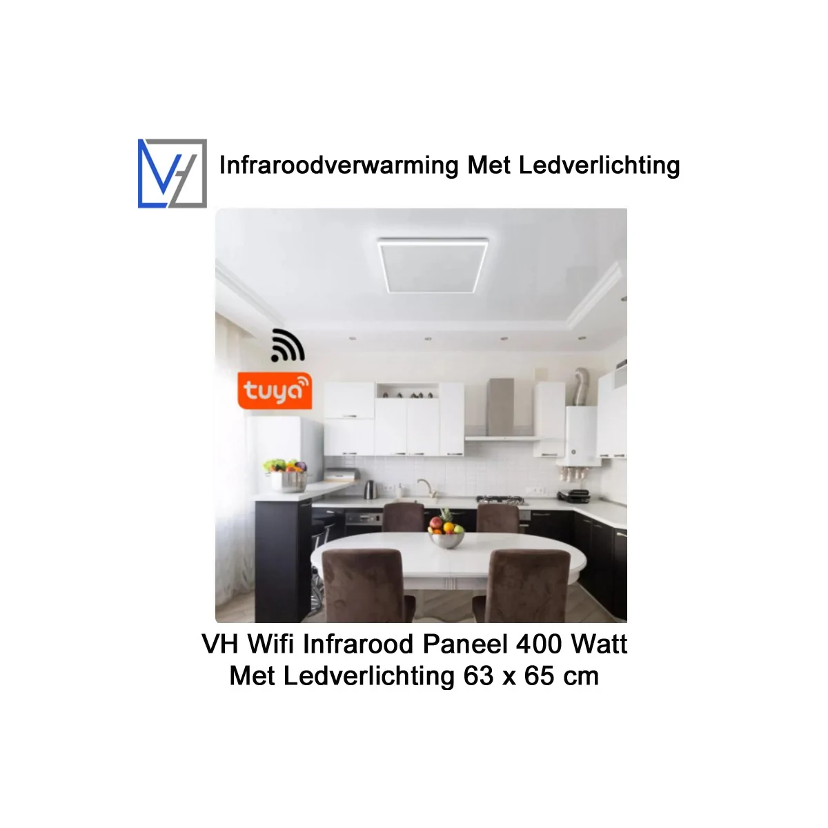 VH Wifi Infrarood Paneel 400 Watt met Ledverlichting 63 x 65 cm|Luchtreinigeronline