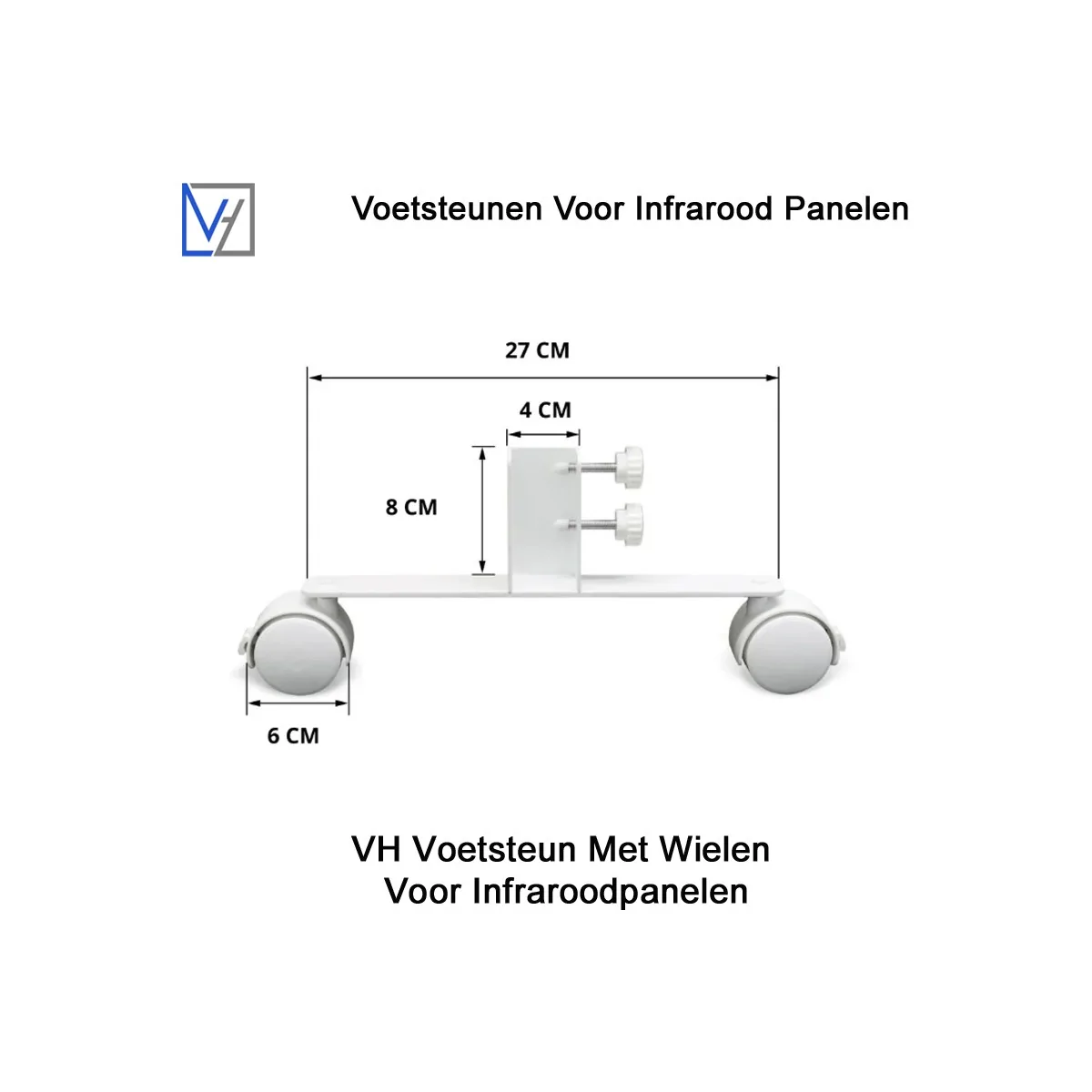 Voetsteun met wielen voor infraroodpanelen|Luchtreinigeronline