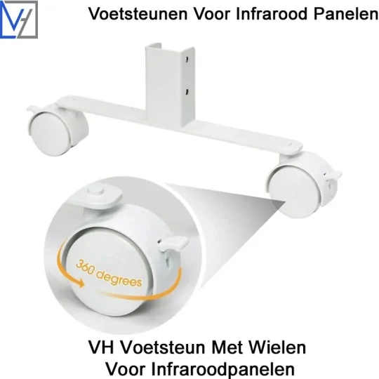 Voetsteun met wielen voor infraroodpanelen|Luchtreinigeronline