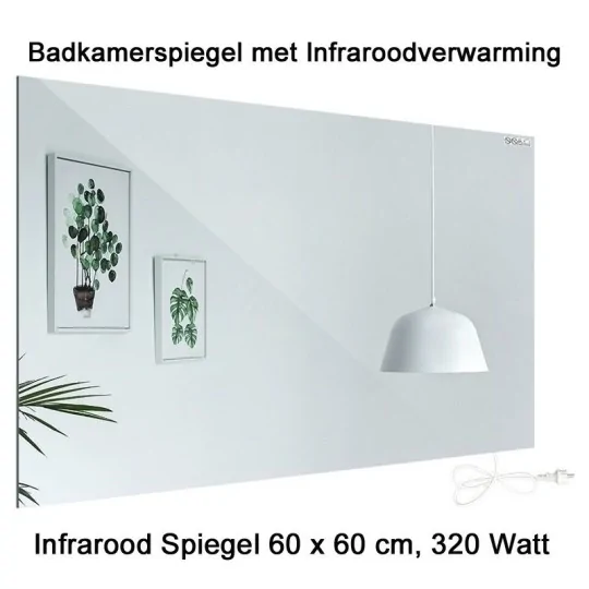 VH Palermo 320 Watt Spiegel infrarood verwarming 60 x 60 cm|Luchtreinigeronline