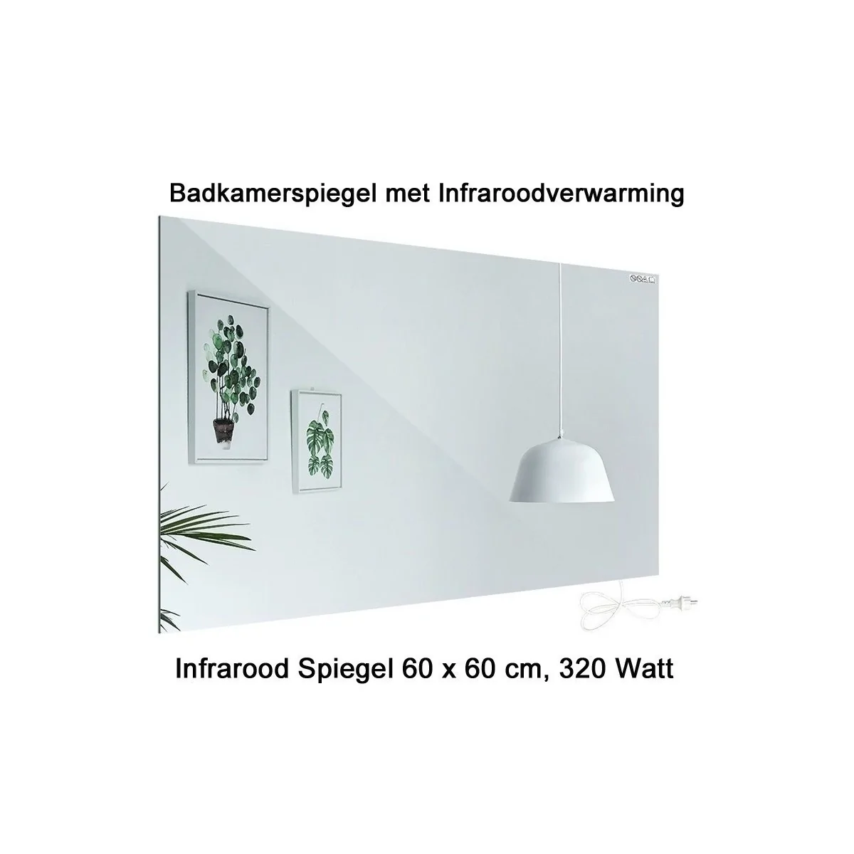 VH Palermo 320 Watt Spiegel infrarood verwarming 60 x 60 cm|Luchtreinigeronline