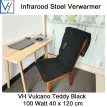 VH Regelbare stoel verwarmer Vulcano Teddy Black 100 Watt 40 x 120 cm|Luchtreinigeronline