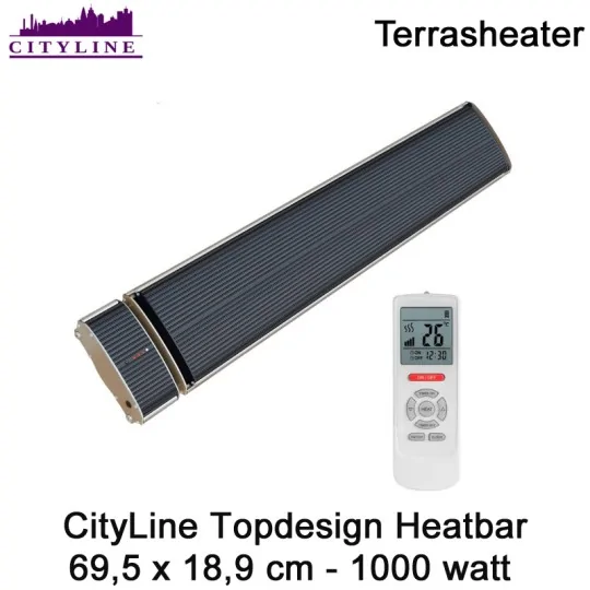 CityLine Topdesign Heater 1000 Watt 69,5 x 18,9 cm|Luchtreinigeronline