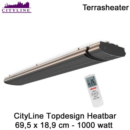 CityLine Topdesign Heater 1000 Watt 69,5 x 18,9 cm|Luchtreinigeronline