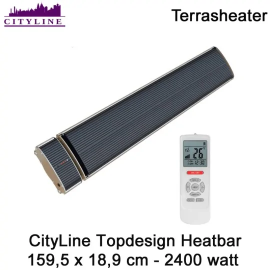 CityLine Topdesign Heater 2400 Watt 159,5 x 18,9 cm|Luchtreinigeronline
