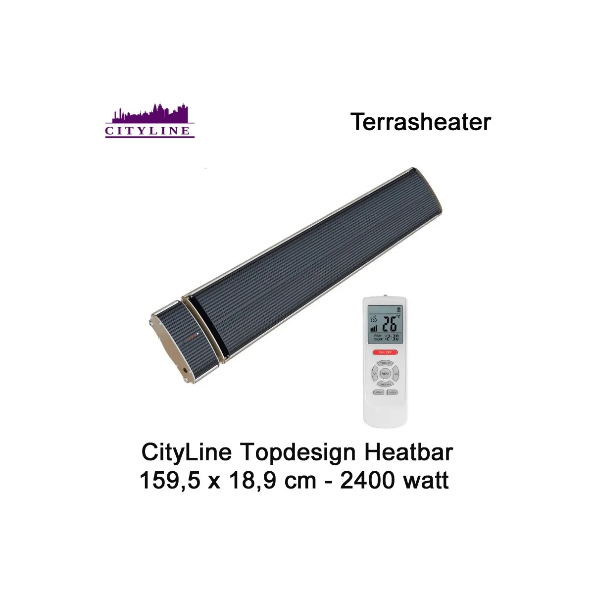 CityLine Topdesign Heater 2400 Watt 159,5 x 18,9 cm|Luchtreinigeronline