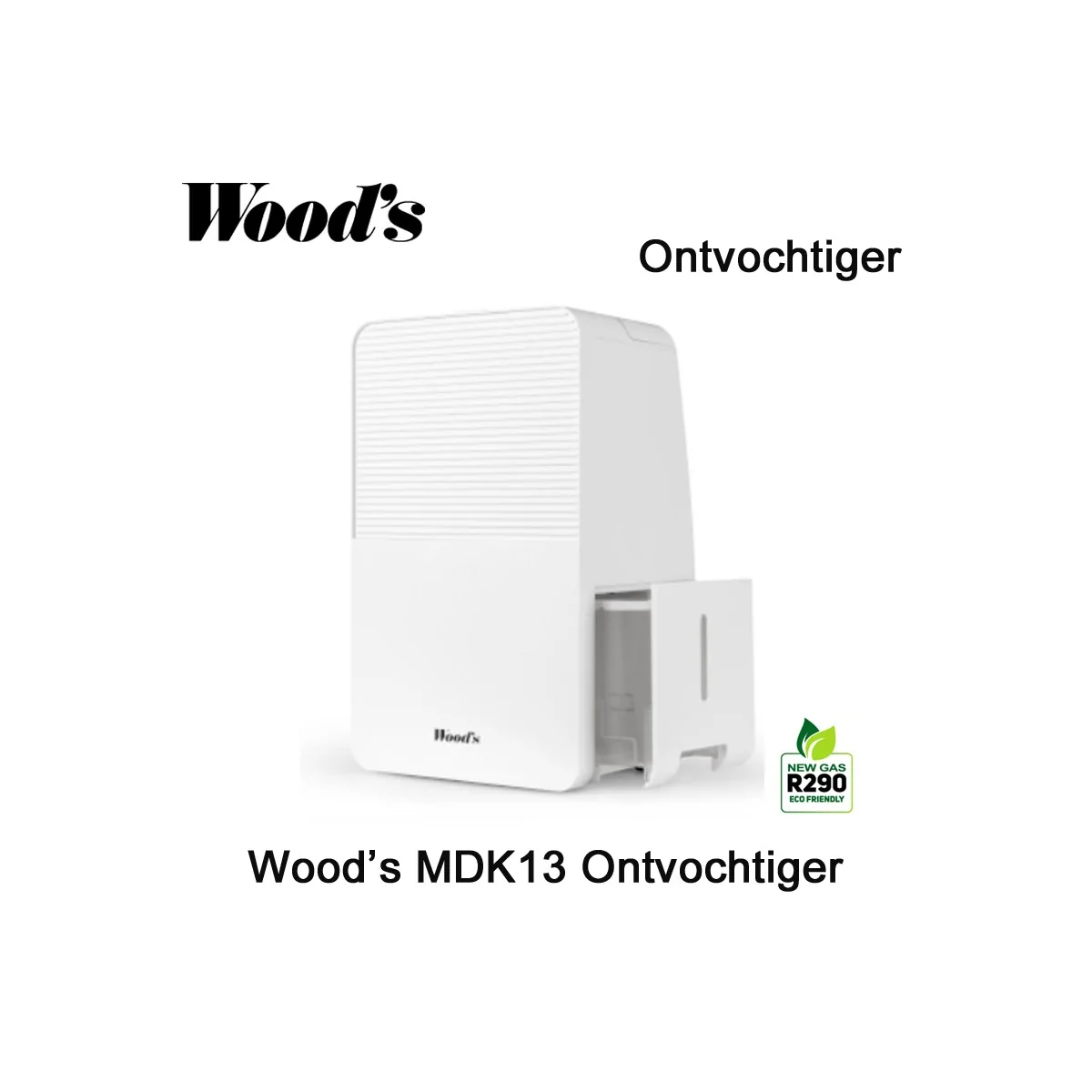 Woods MDK13 portable luchtontvochtiger, tot 65 m²|Luchtreinigeronline