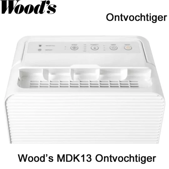 Woods MDK13 portable luchtontvochtiger, tot 65 m²|Luchtreinigeronline